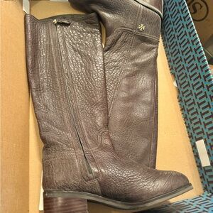 Tory Burch Brown Leather Knee-High Boots